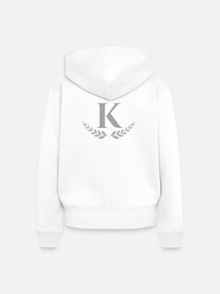 K - Frauen Premium Bio Zip Hoodie - Weiß
