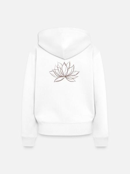Lotusblüte - Frauen Premium Bio Zip Hoodie - Weiß