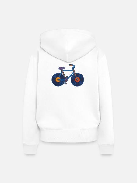 Vinyl Cycle Echo - Frauen Premium Bio Zip Hoodie - Weiß