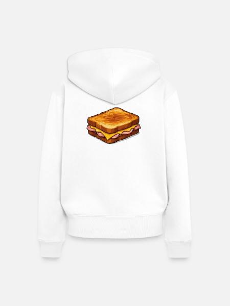 Käse-Sandwich Pop-Art Illustration - Frauen Premium Bio Zip Hoodie - Weiß