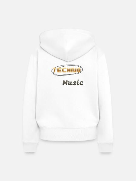 Techno-Musik - Frauen Premium Bio Zip Hoodie - Weiß