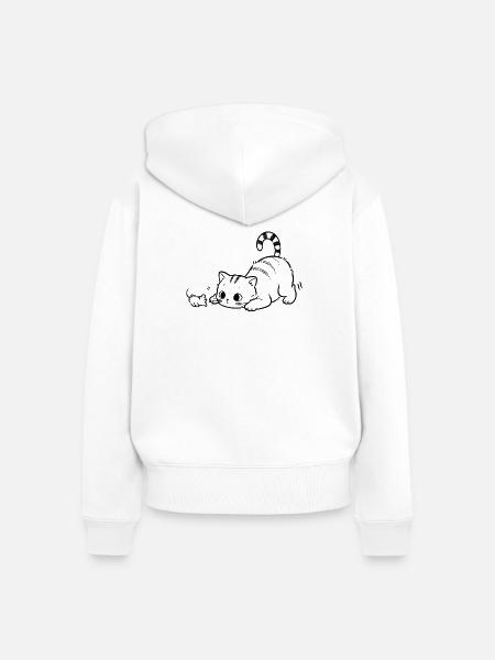 Pounce Mode Activated - Frauen Premium Bio Zip Hoodie - Weiß