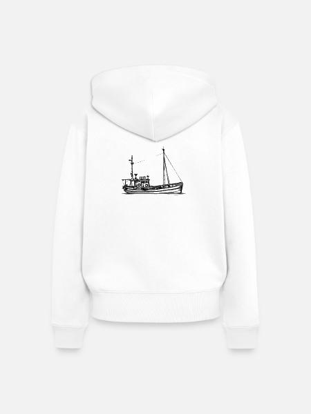 Fischkutter & Krabbenkutter - Illustration - Frauen Premium Bio Zip Hoodie - Weiß