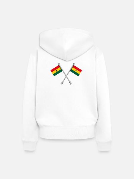 Ghanaische Flagge - Frauen Premium Bio Zip Hoodie - Weiß