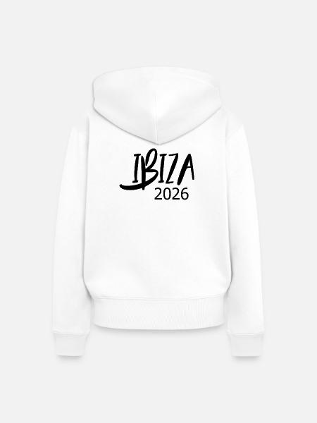 Ibiza_2026 - Frauen Premium Bio Zip Hoodie - Weiß