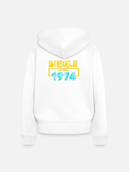 Single 1974 - Frauen Premium Bio Zip Hoodie - Weiß