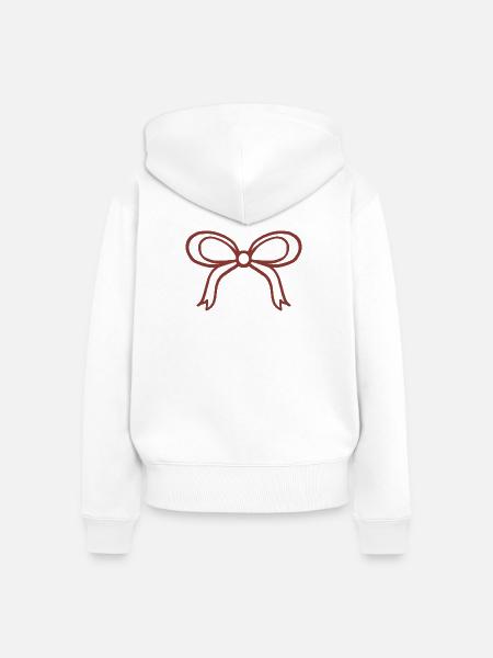 Silhouette der Bandschleife - Frauen Premium Bio Zip Hoodie - Weiß