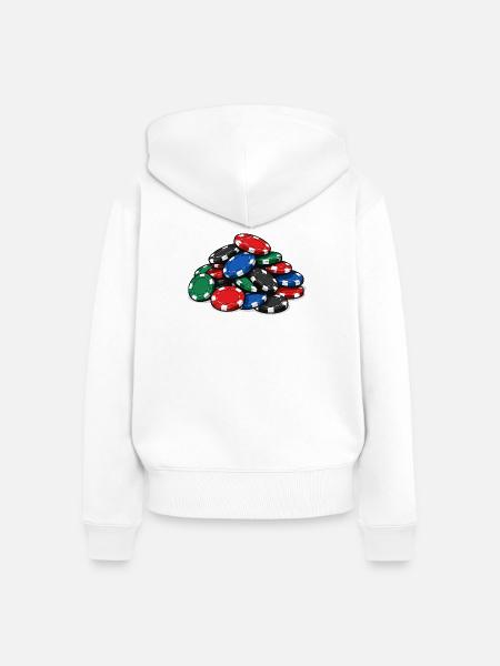 Pokerchips Pyramide Motiv - Frauen Premium Bio Zip Hoodie - Weiß