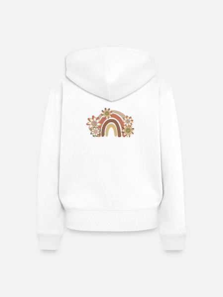 Regenbogen Boho, Bohême - Frauen Premium Bio Zip Hoodie - Weiß