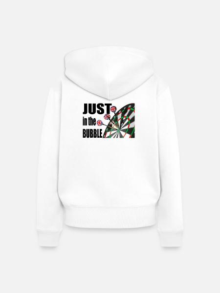 Dartscheibe - Frauen Premium Bio Zip Hoodie - Weiß