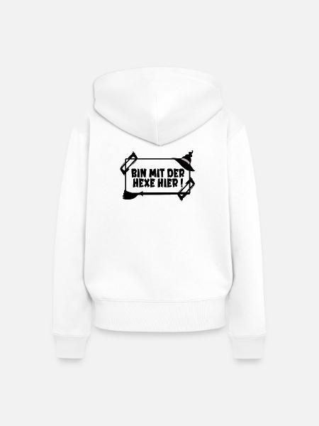 HALLOWEEN KOSTÜME PARTNER HEXE - Frauen Premium Bio Zip Hoodie - Weiß
