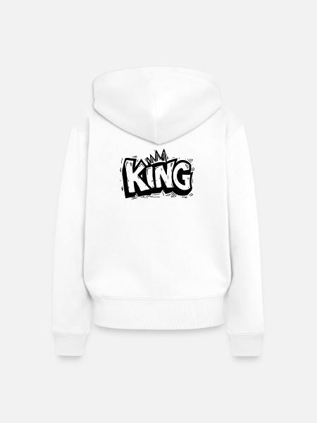 König Graffiti - Frauen Premium Bio Zip Hoodie - Weiß