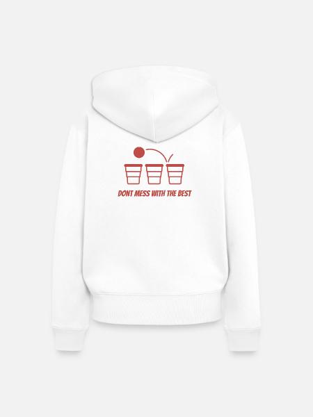 Drei Becher Der Beste Bleibt - Frauen Premium Bio Zip Hoodie - Weiß