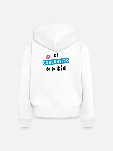 Tante wird verwöhnt - Frauen Premium Bio Zip Hoodie - Weiß