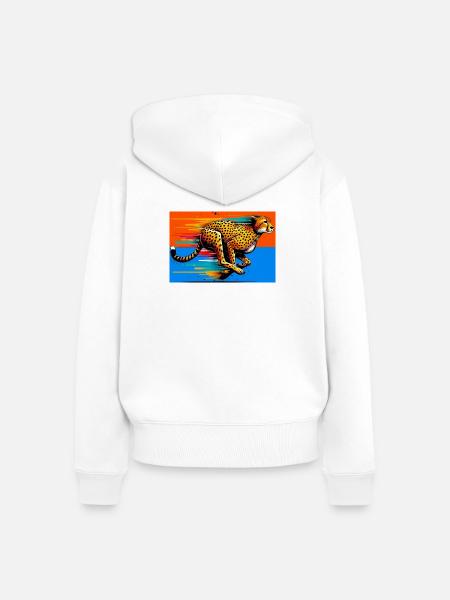 Gepard - Frauen Premium Bio Zip Hoodie - Weiß