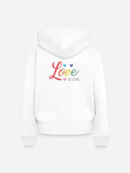 LGBT-Pride-Monat – Liebe ist Liebe - Frauen Premium Bio Zip Hoodie - Weiß