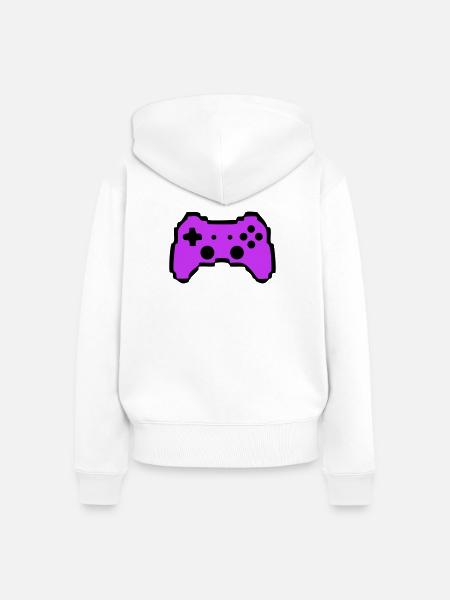Retro Gamepad Controller Gamer - Frauen Premium Bio Zip Hoodie - Weiß