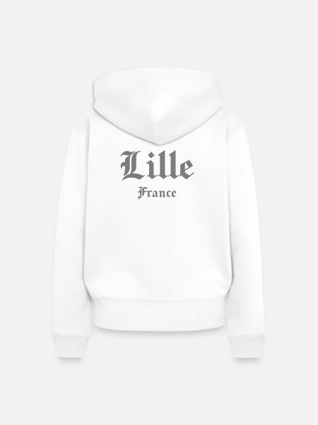 Lille Frankreich Gotik - Frauen Premium Bio Zip Hoodie - Weiß