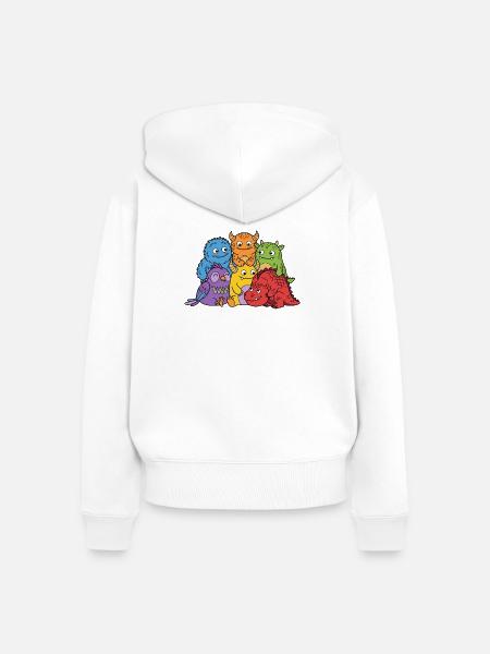Niedliche Monster - Frauen Premium Bio Zip Hoodie - Weiß