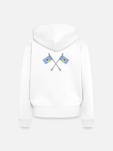 Flagge von Saint Lucia - Frauen Premium Bio Zip Hoodie - Weiß