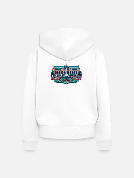 Flora Köln Risograph - Frauen Premium Bio Zip Hoodie - Weiß