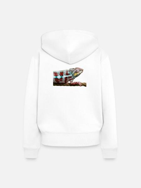 Chamäleon - Frauen Premium Bio Zip Hoodie - Weiß
