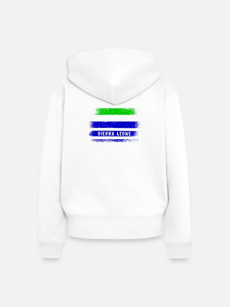 Sierra Leone Flaggen Design - Frauen Premium Bio Zip Hoodie - Weiß