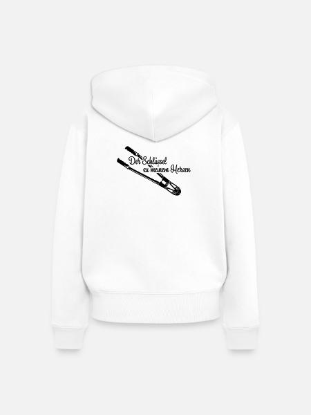 Schlüssel zum Herz Love - Frauen Premium Bio Zip Hoodie - Weiß