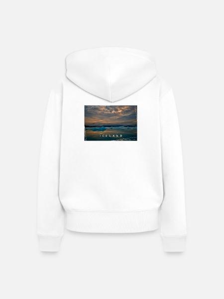 Iceland Jökulsárlón - Frauen Premium Bio Zip Hoodie - Weiß