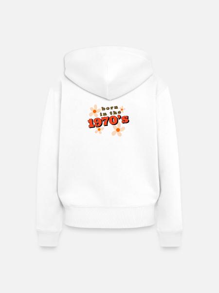 born in the 1970 - Frauen Premium Bio Zip Hoodie - Weiß