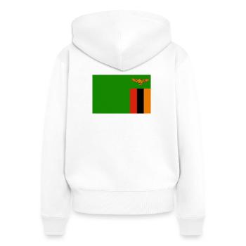 Sambia - Frauen Premium Bio Zip Hoodie - Weiß - Hinten - AI Model Female 172 light (172cm)