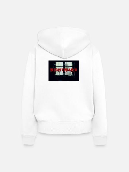 Albtraum_Geist_Halloween - Frauen Premium Bio Zip Hoodie - Weiß