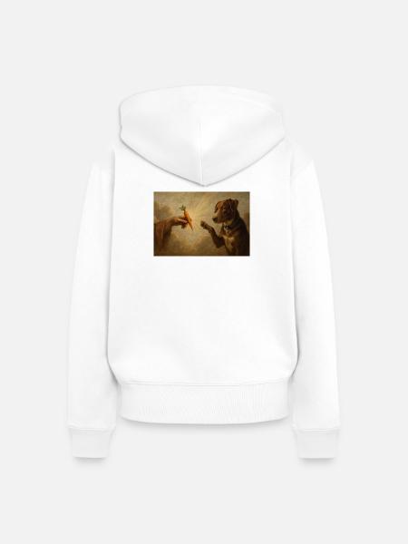 Karotte der Erleuchtung Hund - Frauen Premium Bio Zip Hoodie - Weiß
