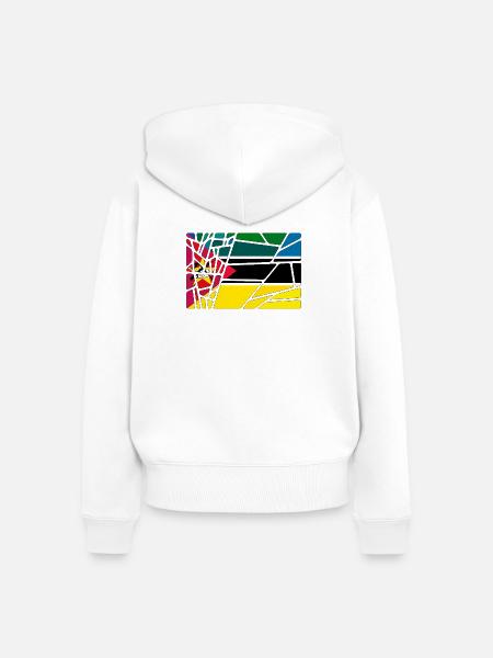 Mosambik - Frauen Premium Bio Zip Hoodie - Weiß