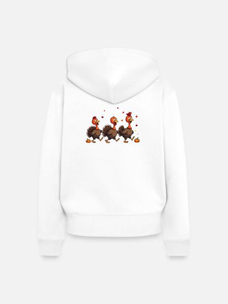 Thanksgiving Truthahn Baby - Frauen Premium Bio Zip Hoodie - Weiß