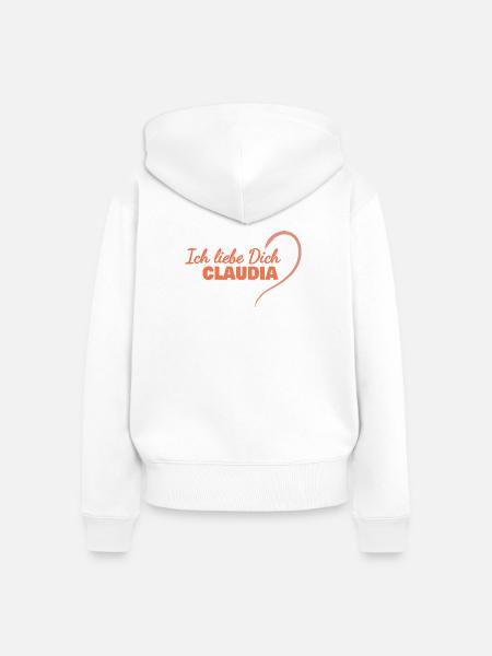Claudia - Frauen Premium Bio Zip Hoodie - Weiß