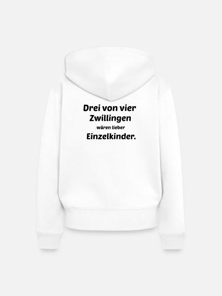 Zwillinge - Frauen Premium Bio Zip Hoodie - Weiß