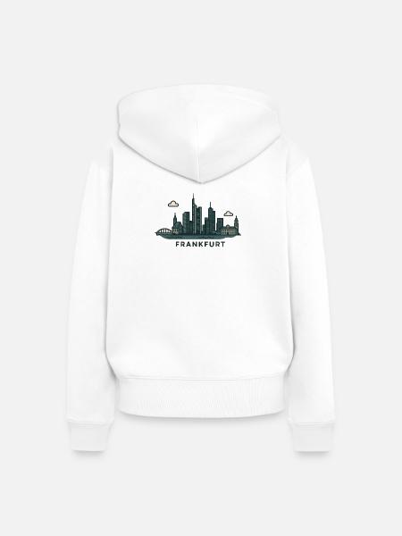 Frankfurter Skyline  - Frauen Premium Bio Zip Hoodie - Weiß