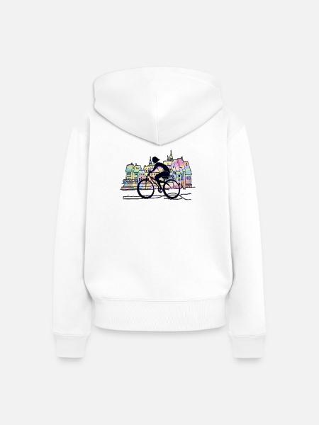 Radfahrer - Frauen Premium Bio Zip Hoodie - Weiß