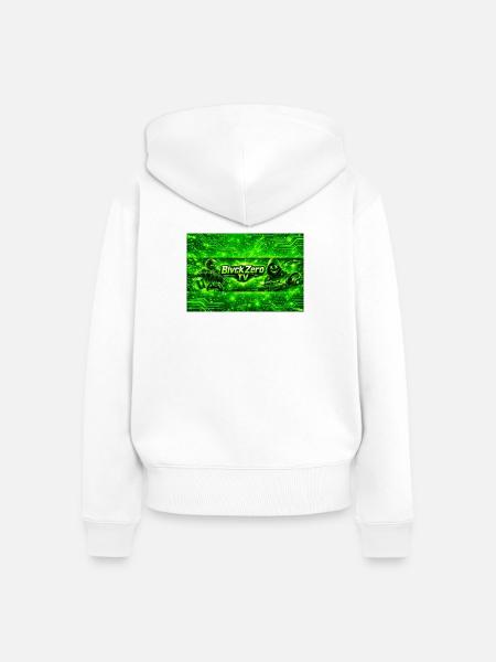 Neon Cyber Militär Logo - Frauen Premium Bio Zip Hoodie - Weiß