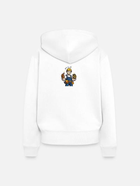 Kraftwerker Müde Schaltkreis - Frauen Premium Bio Zip Hoodie - Weiß