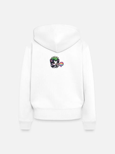 Punkkätzchen Neon Sprühfarben - Frauen Premium Bio Zip Hoodie - Weiß