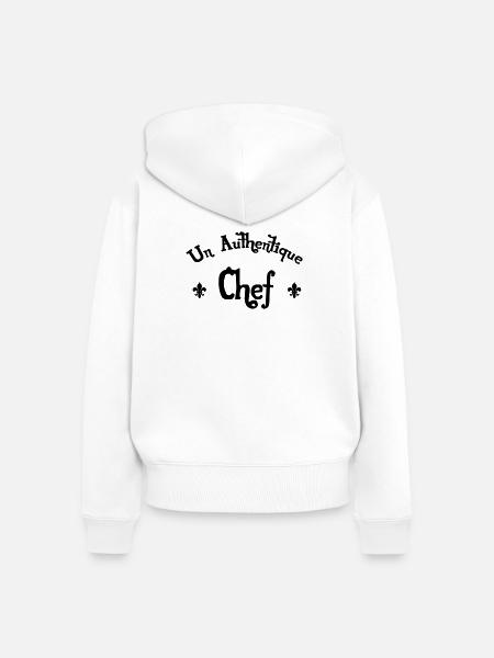 Authentischer Koch - Frauen Premium Bio Zip Hoodie - Weiß