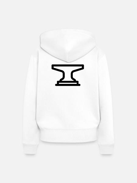 Amboss - Frauen Premium Bio Zip Hoodie - Weiß