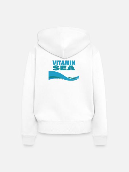 VITAMIN SEA - Frauen Premium Bio Zip Hoodie - Weiß