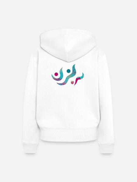 yoga-design_22 - Frauen Premium Bio Zip Hoodie - Weiß