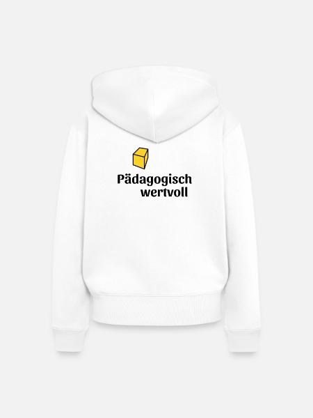 Pädagogisch wertvoll - Frauen Premium Bio Zip Hoodie - Weiß