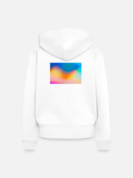 Farbwellen Gradientkulisse - Frauen Premium Bio Zip Hoodie - Weiß