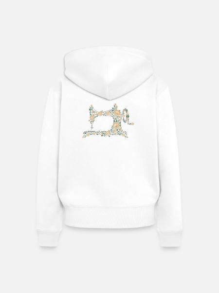 Nähmaschine - Frauen Premium Bio Zip Hoodie - Weiß