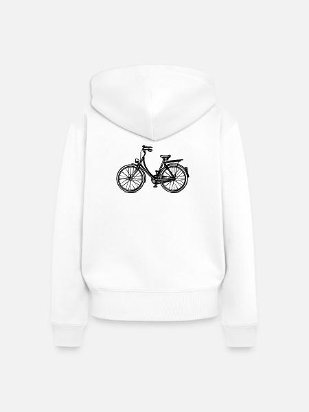 Holland-Fahrrad - Illustration - Frauen Premium Bio Zip Hoodie - Weiß